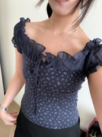 少女氣質感碎花blouse