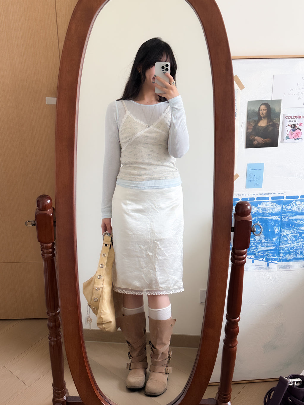 spring satin skirt