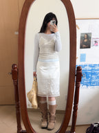 spring satin skirt
