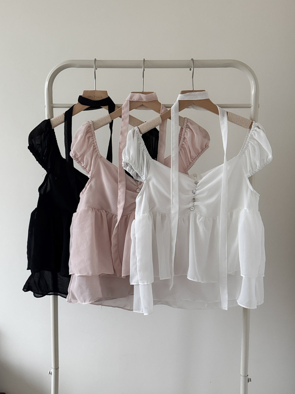 氣質透透scarf set blouse
