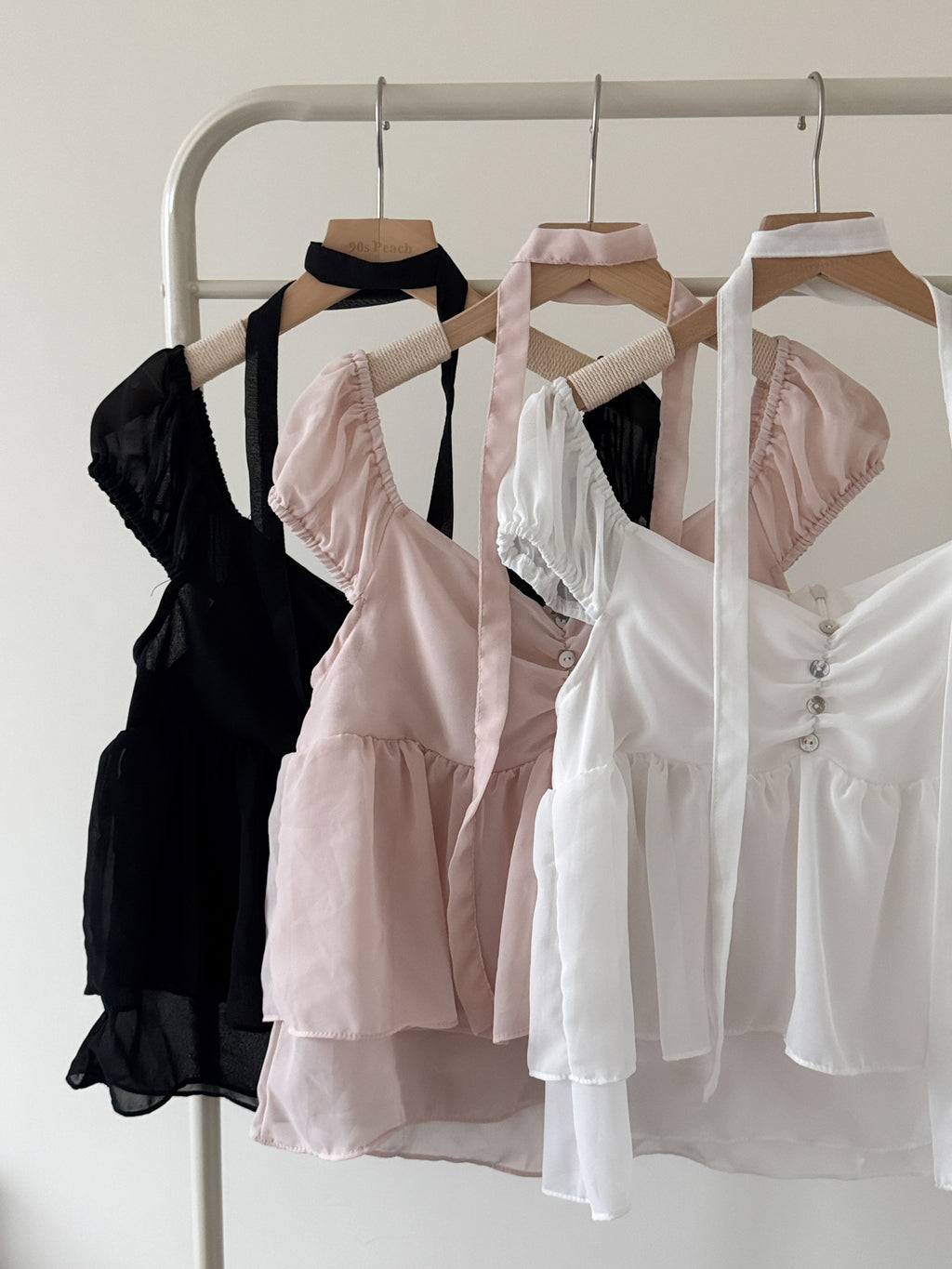 氣質透透scarf set blouse