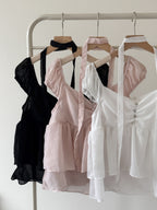 氣質透透scarf set blouse