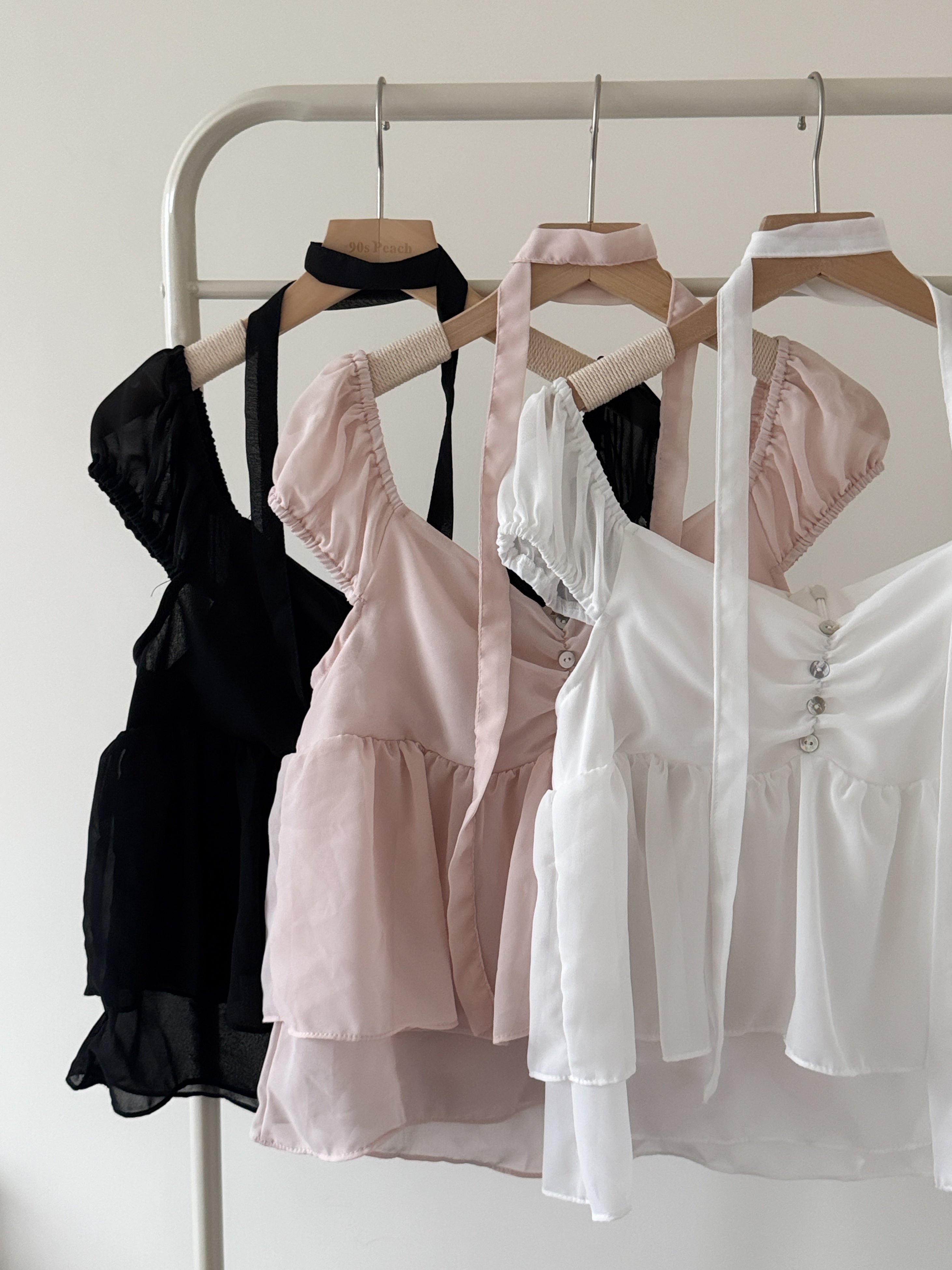 氣質透透scarf set blouse