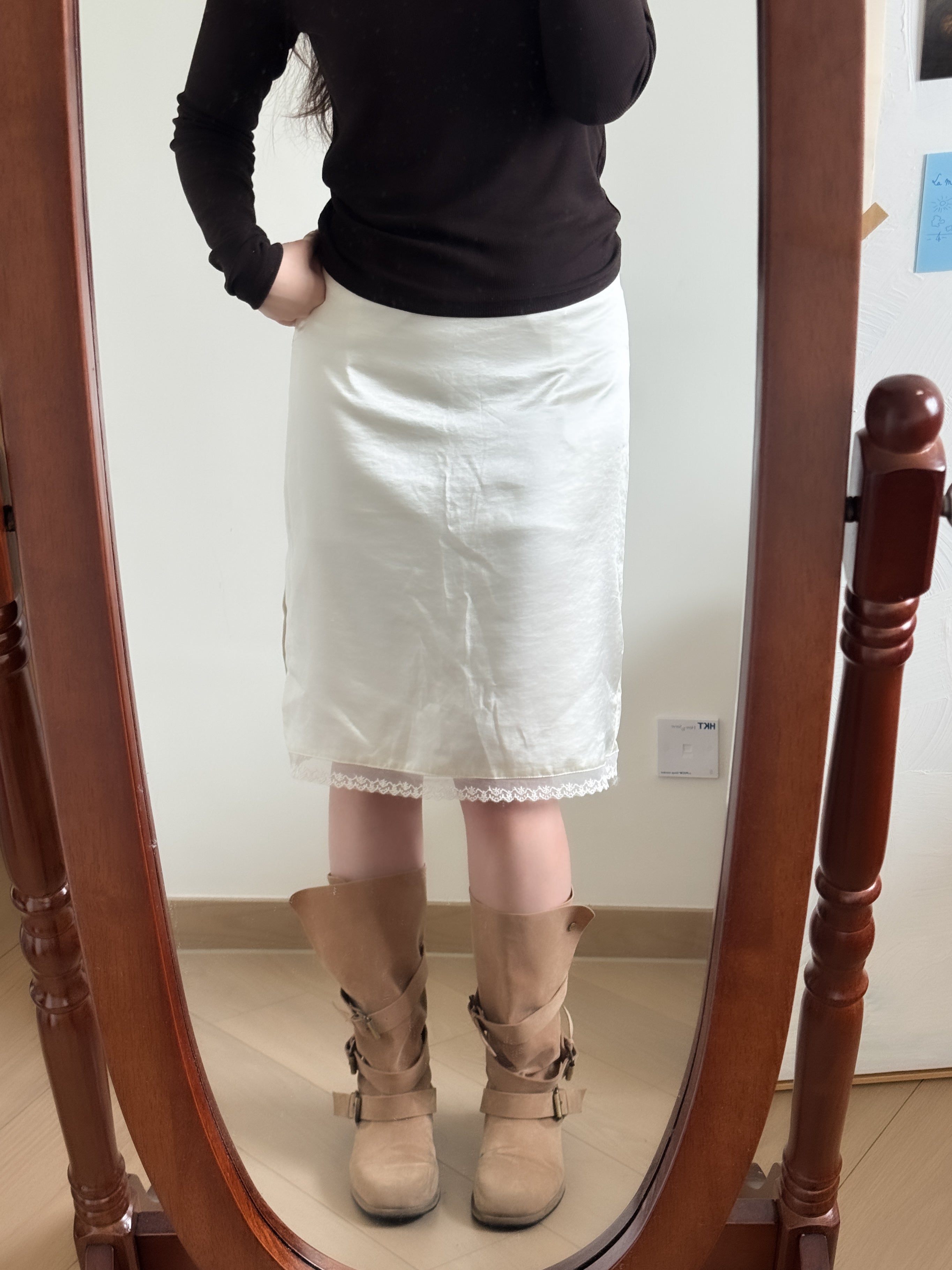 spring satin skirt