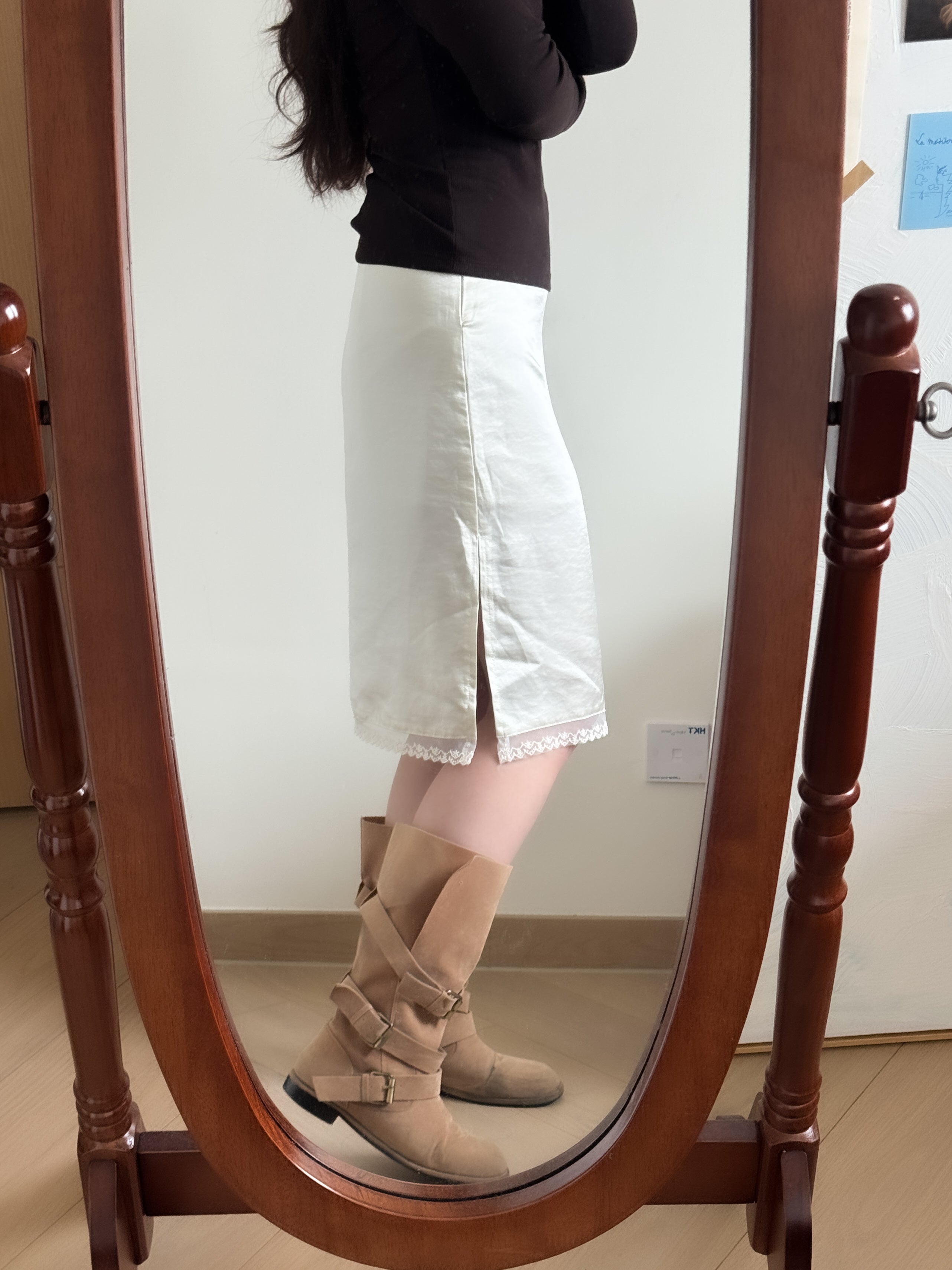spring satin skirt