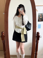 法式女孩的格紋blouse