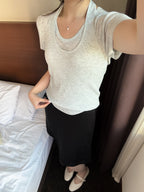 氣質satin mid skirt