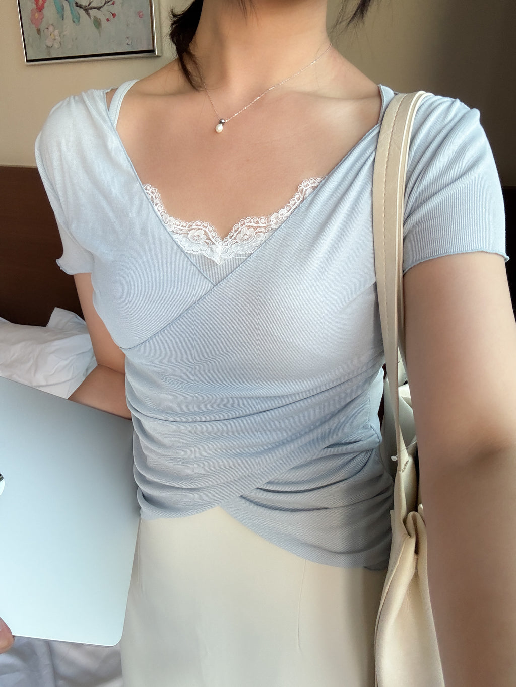 溫柔感滿滿的假2件laces set//超顯瘦