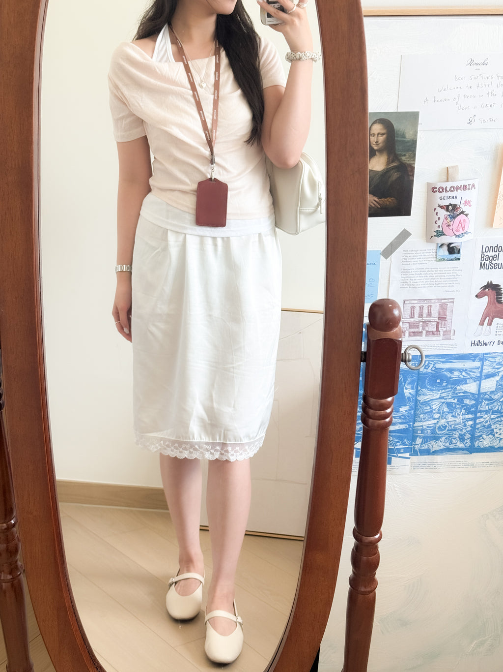 laces satin mid-skirt