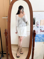satin ruffle skirt