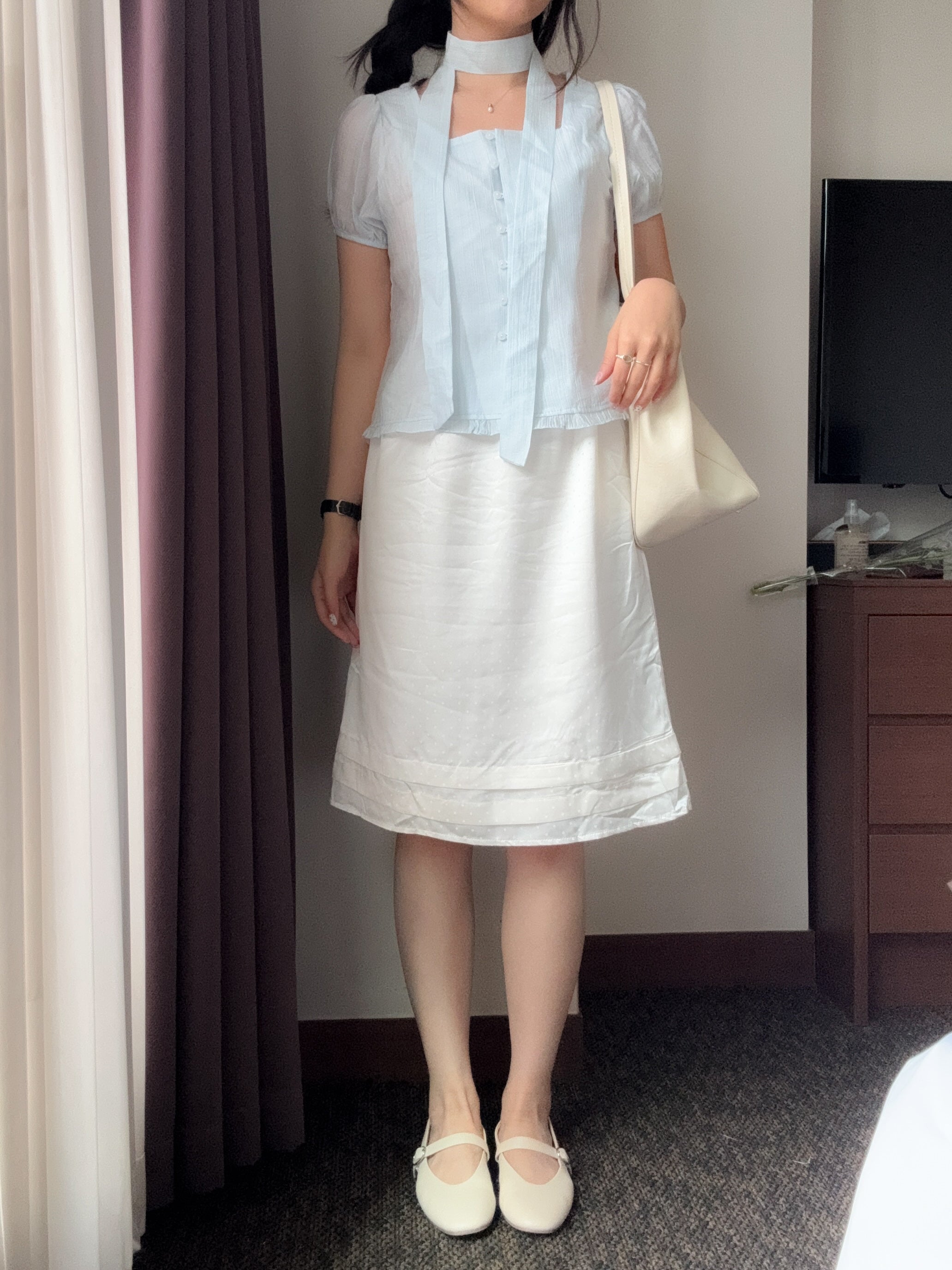 低調高級感波點中裙
