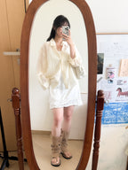 韓國onni的休閒感透透恤衫