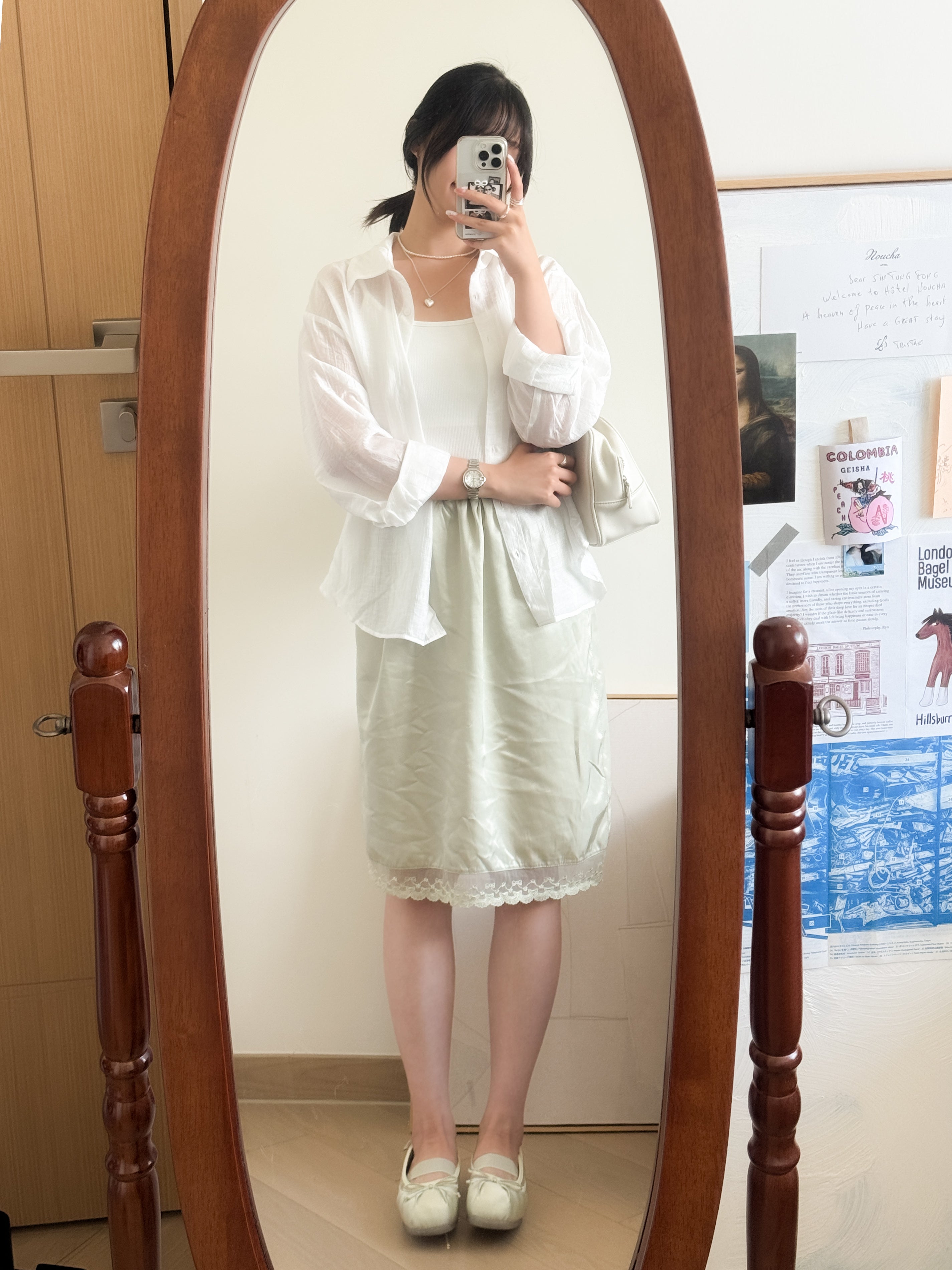 laces satin mid-skirt