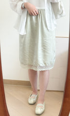 laces satin mid-skirt