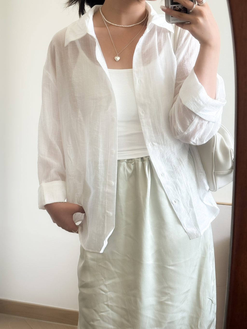 laces satin mid-skirt