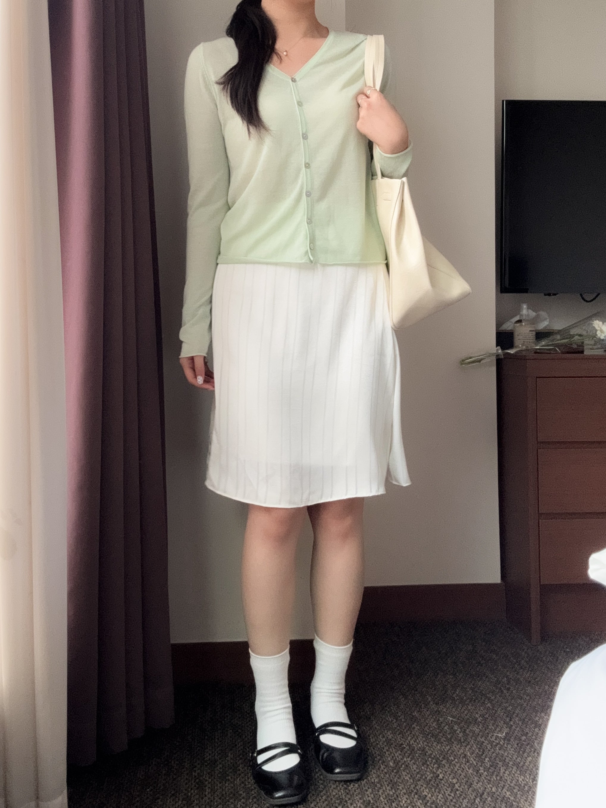 氣質satin mid skirt