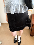 satin ruffle skirt
