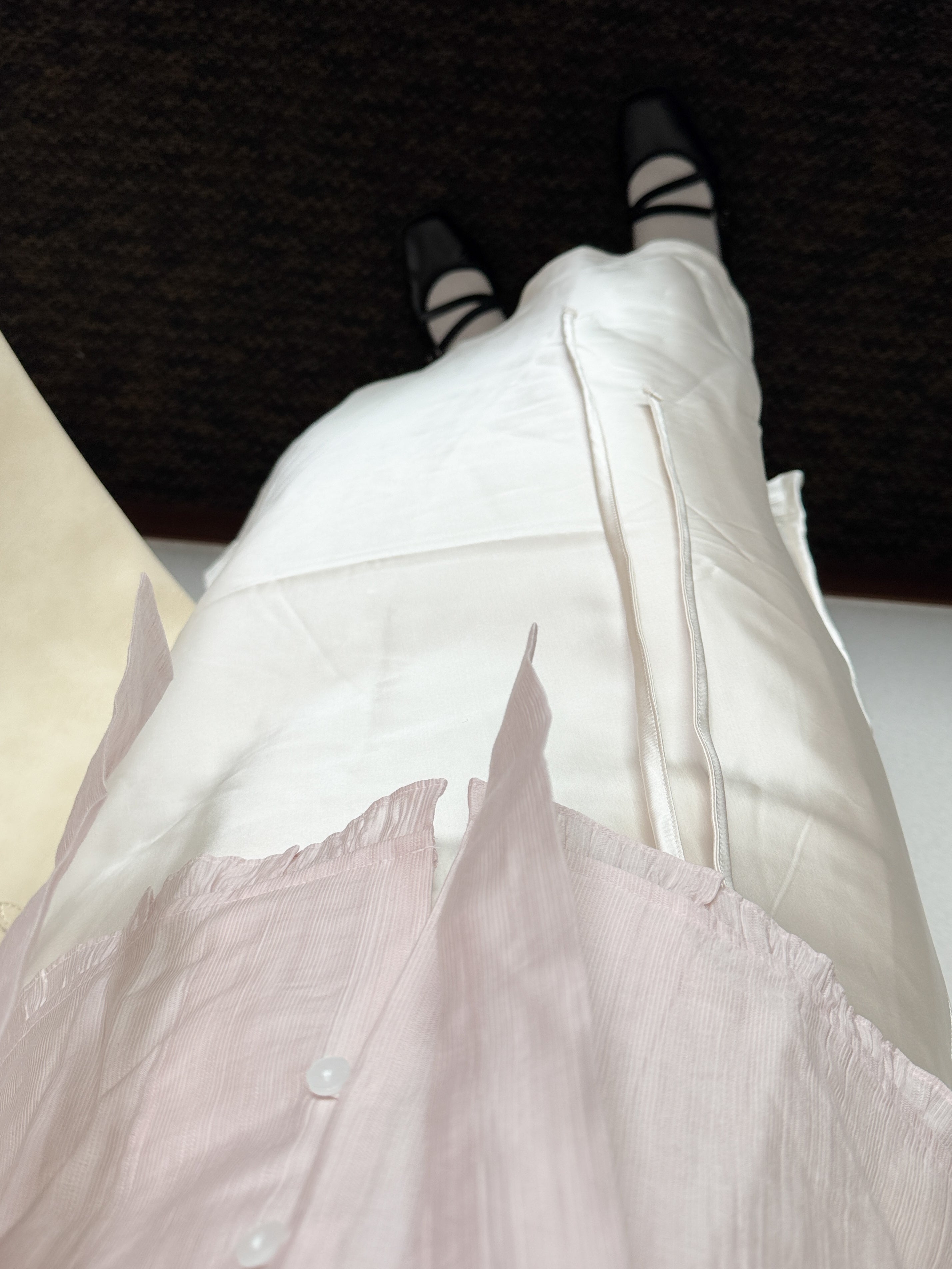 氣質姐姐的綁帶satin skirt