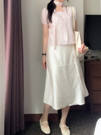 氣質姐姐的綁帶satin skirt