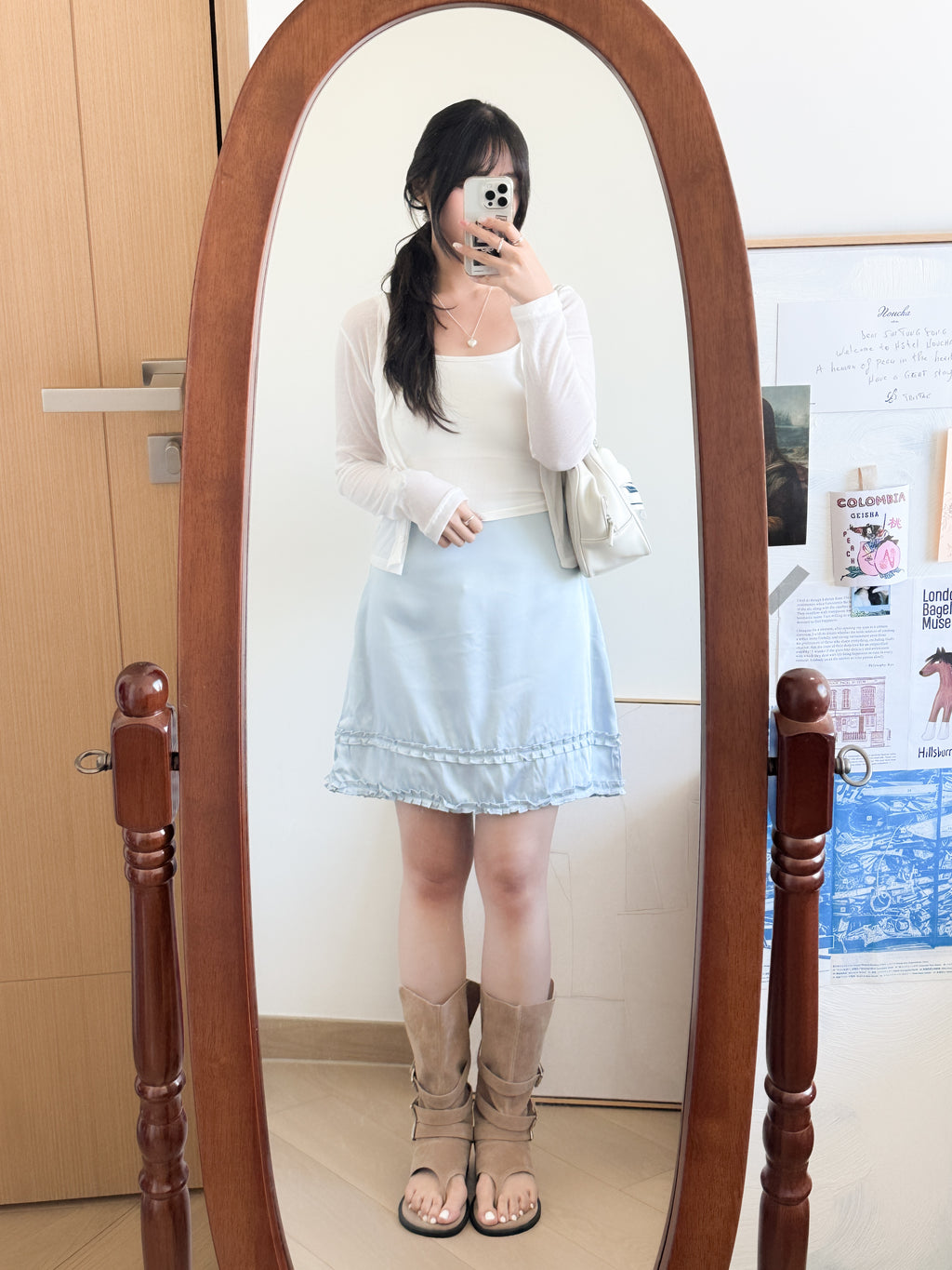 satin ruffle skirt