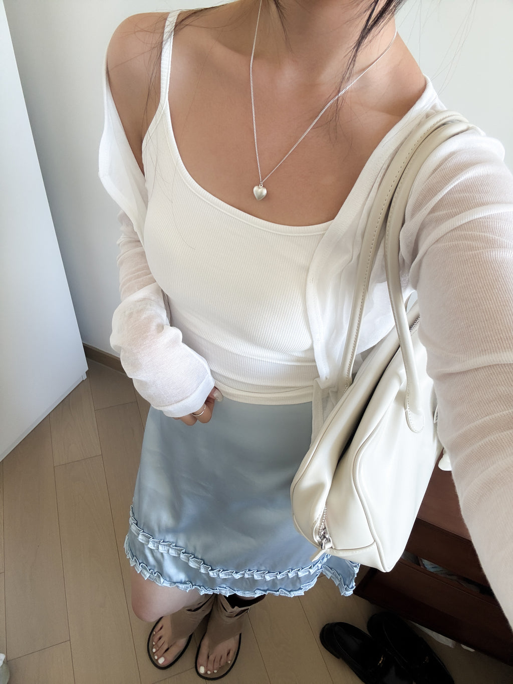 satin ruffle skirt