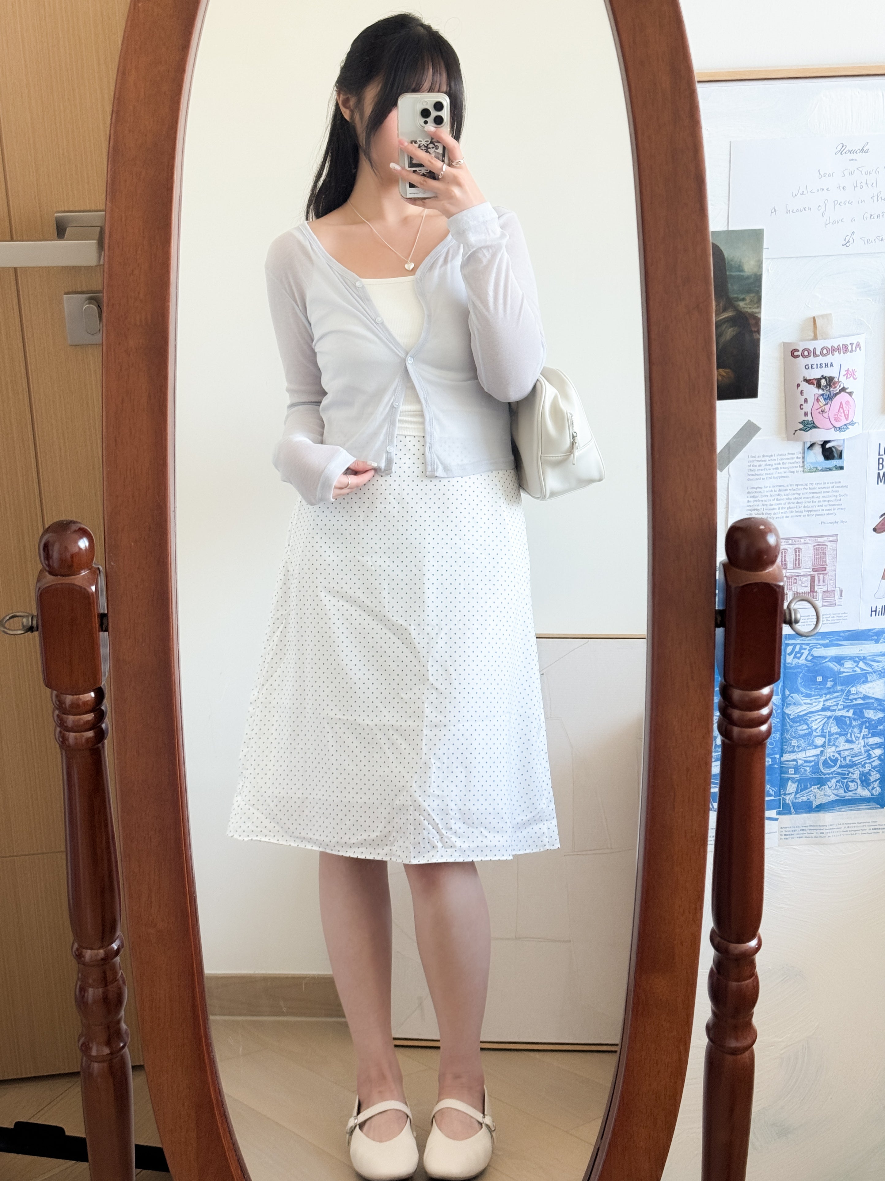 polka dot mid skirt