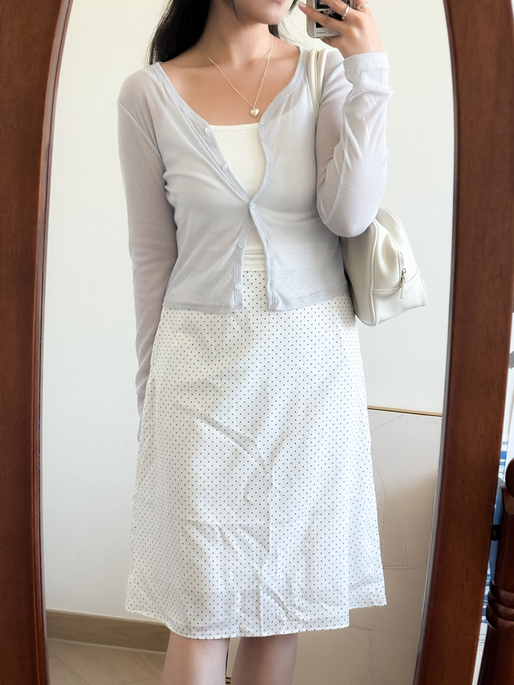 polka dot mid skirt