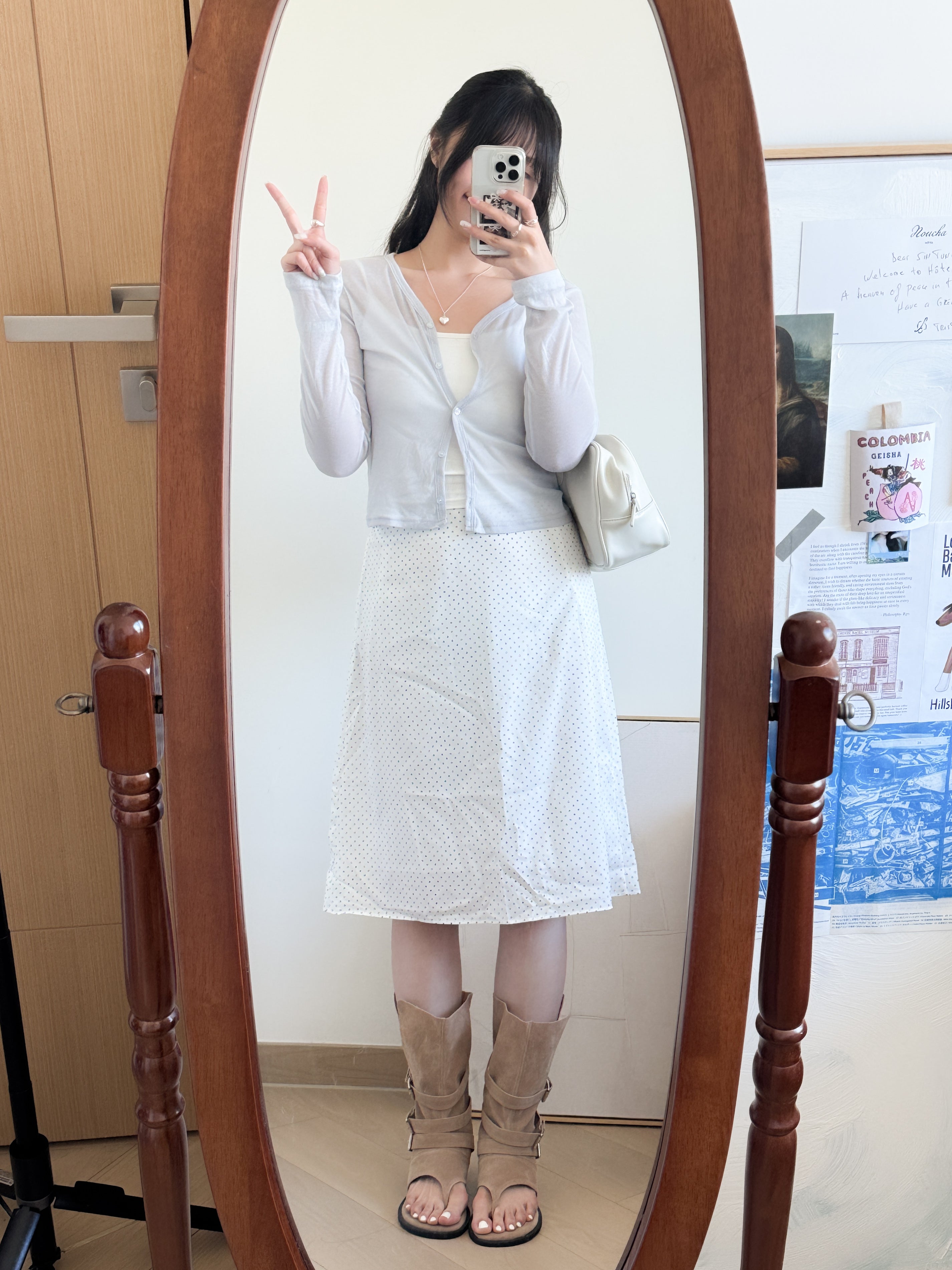 polka dot mid skirt