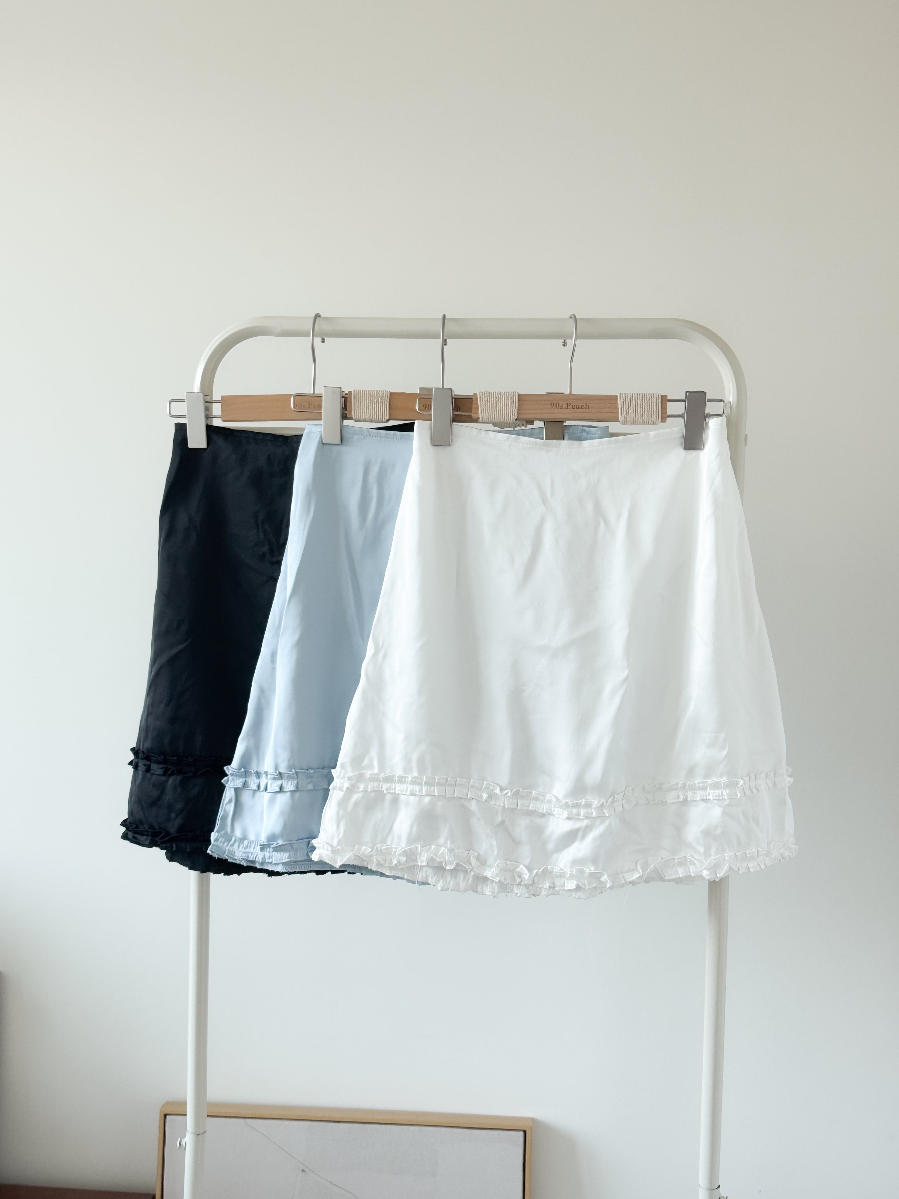 satin ruffle skirt