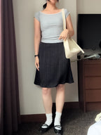 氣質satin mid skirt