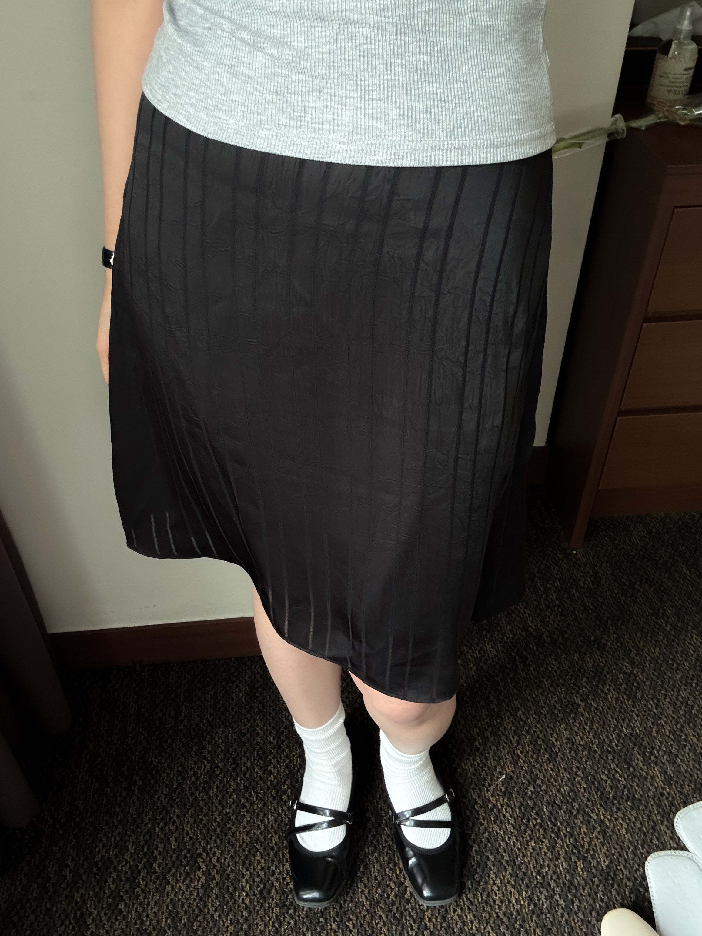 氣質satin mid skirt