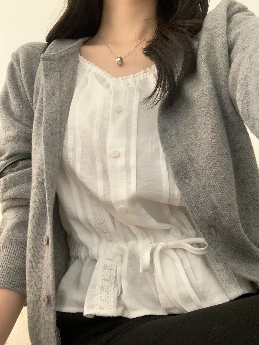 法式女孩的綁帶blouse